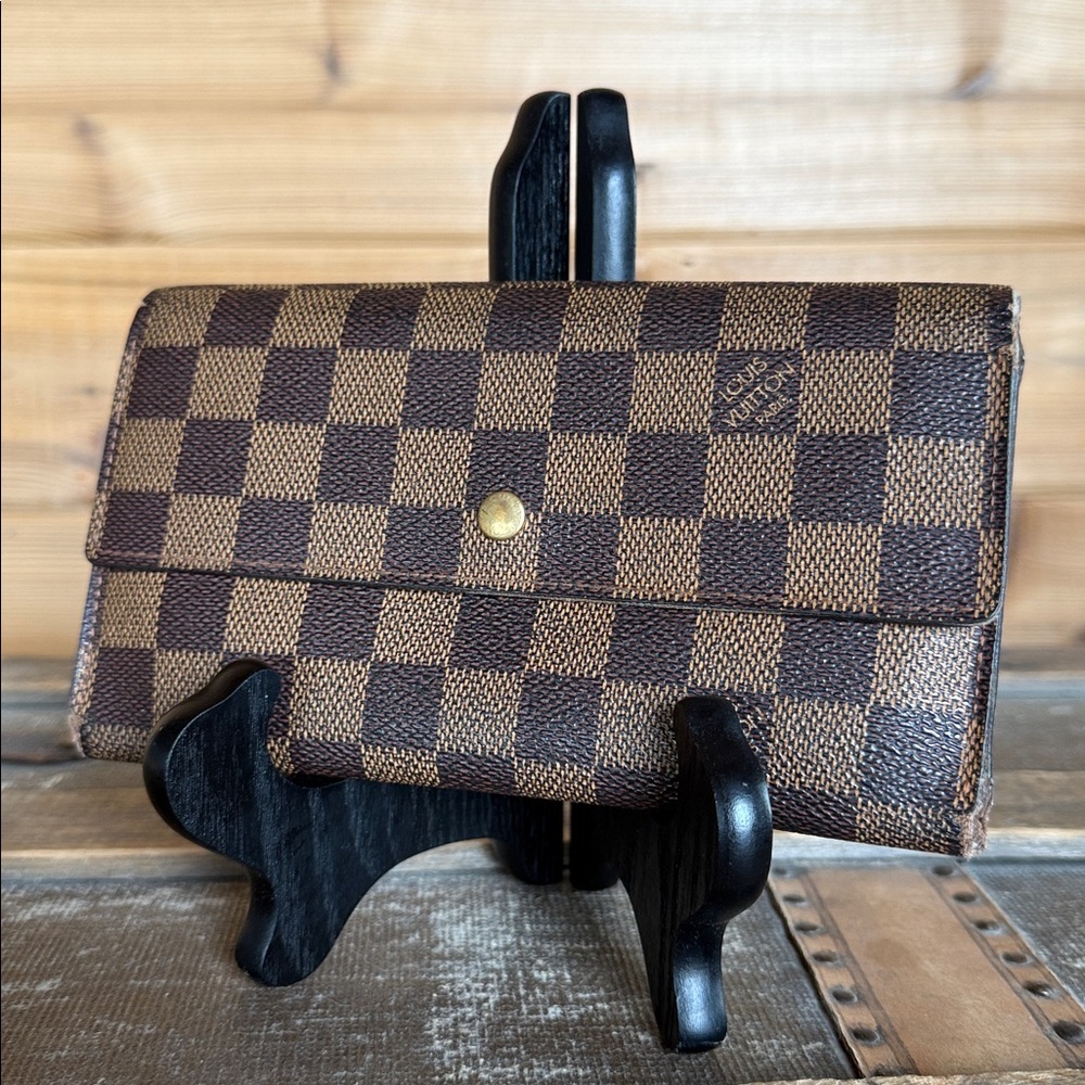 Louis Vuitton Damier Ebene Brown Checkered Wallet